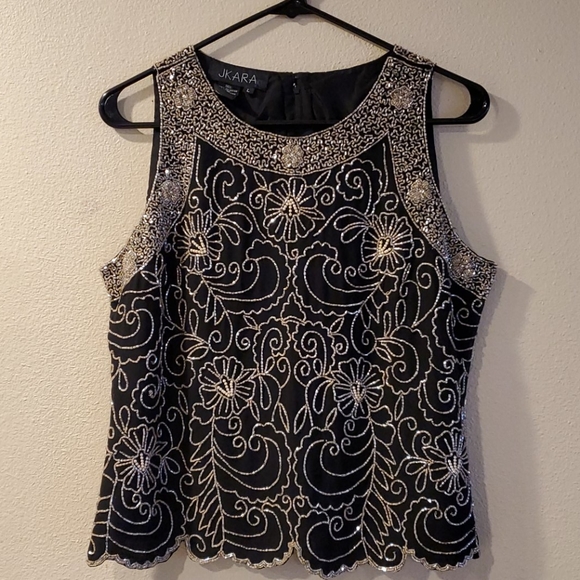 Vintage Beaded Tank Top/Shell - Picture 1 of 3